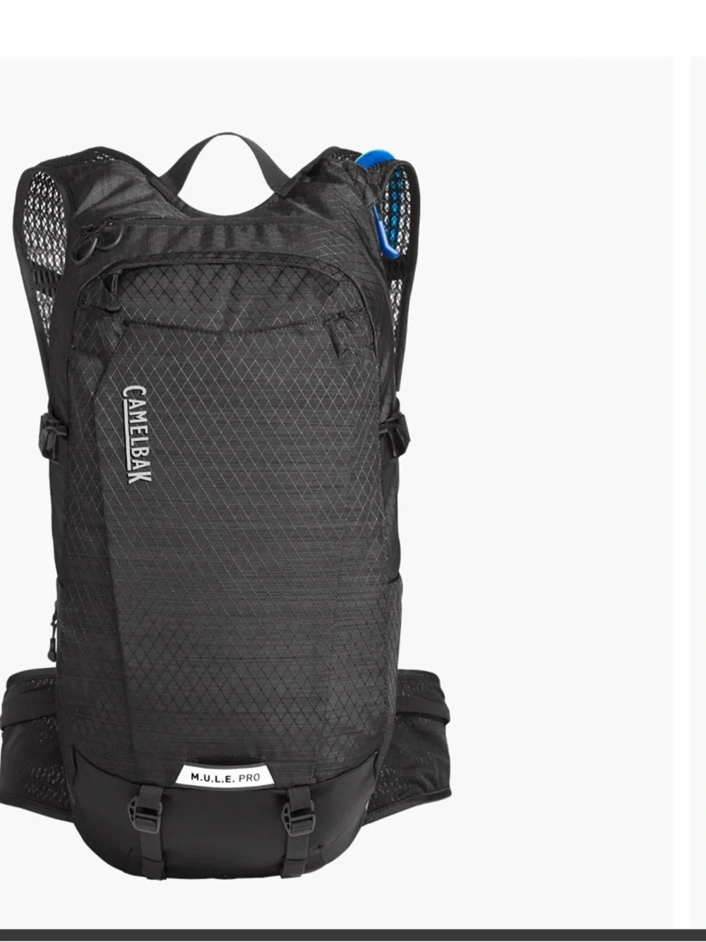 Camelbak Black Backpack with Blue Hydration Tube